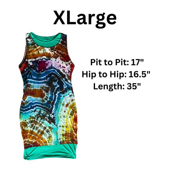 Ice Dye Bodycon Dress - Tie Dye Geode - Bold Vibrant Unique - (Women's XLarge) - Picture 3 of 10